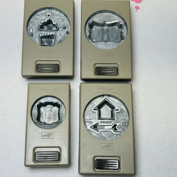 Stampin' Up! Locking Paper Punch LOT of 4 Tags Arrows Cupcake Scrapbook Cards - Picture 6 of 11